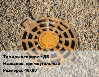 Дождеприемник ДБ прямоугольный 40х80